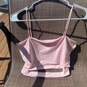 Light pink crop top shirt